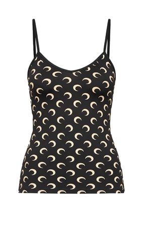 Top con spalline in jersey con stampa lunare MARINE SERRE | WTO508ACJER0001IT99